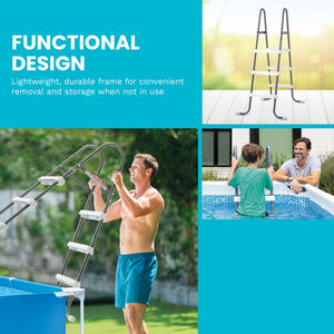 Intex Above Ground Steel Frame Swimming Pool Ladder for 42-In. Wall Height Pools