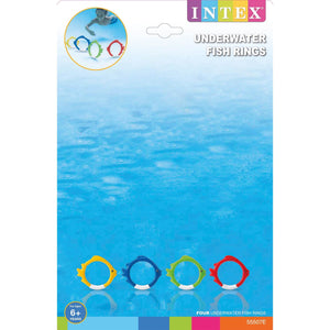 Intex Diving Swimming Pool Kids Toy Play Underwater Fish Rings Sticks, 4 Pack