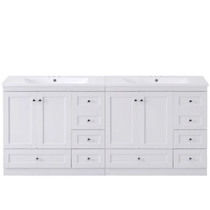 Shaker Free Standing Bathroom Vanity Cabinet & Sink, Soft Close Drawers, Soft Close Doors