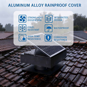 12" Solar Roof Vent Fan, 40W Dual Power Attic Exhaust Fan with Remote & Auto Start