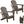 Adirondack Chairs Set of 2 with Cup Holder - Brown HDPE Outdoor Chairs