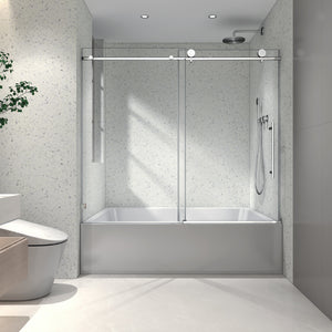 6063 Brushed Nickel Frameless Shower Door