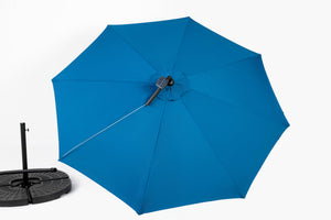 10ft Solar LED Offset Hanging Market Patio Umbrella in Dark Blue