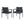 7 Piece Outdoor Dining Set With Table And 6 Chairs - Black / Gray / Teak