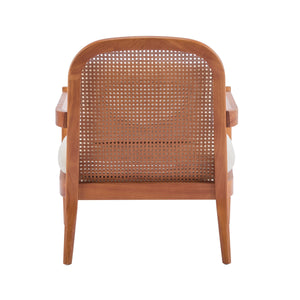 Elliston Rattan Backrest Solid Wood Accent Chair with Cushions - Set of 2