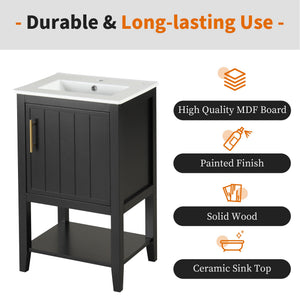 20" Bathroom Vanity with Sink and Storage Rack
