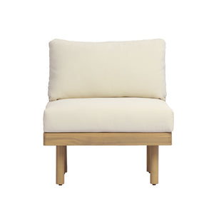 6-Piece Acacia Wood L-Shaped Modular Outdoor Sofa Set with Rope Back & Weather-Resistant Cushions