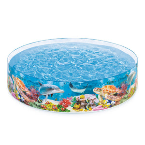 Intex Deep Sea Blue 8ft x 18in SnapSet Instant Above Ground Swimming Kiddie Pool