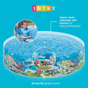 Intex Deep Sea Blue 8ft x 18in SnapSet Instant Above Ground Swimming Kiddie Pool