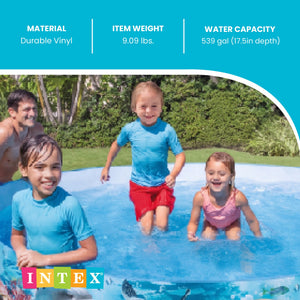 Intex Deep Sea Blue 8ft x 18in SnapSet Instant Above Ground Swimming Kiddie Pool