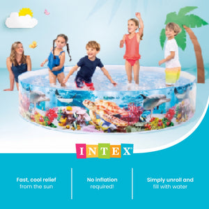 Intex Deep Sea Blue 8ft x 18in SnapSet Instant Above Ground Swimming Kiddie Pool