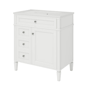 Bathroom Vanity With Medicine Cabinet, Royal Mirror Cabinet, Modern Bathroom Storage Cabinet With 2 Soft Closing Doors And 4 Drawers