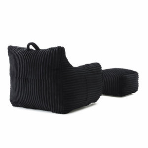 Giant Bean Bag Chair With Armrests And Footstool