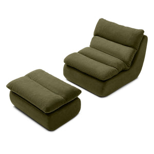 32" Bean Bag Chair with Ottoman
