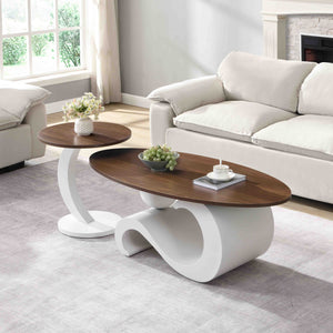 White Nesting Coffee Table Set of 2