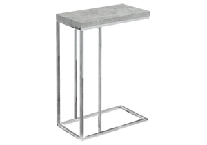 Accent Table, C-Shaped with Tempered Glass - Contemporary & Modern