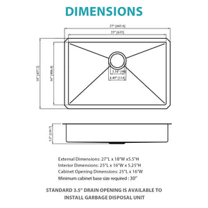 Undermount Sink Low Depth Single Bowl