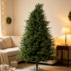 7 Ft Realistic PE/PVC Hybrid Christmas Tree with Fresh Pine Scent