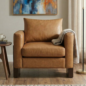 Modern Accent Chair Stylish Club Chair Armchair with Rubberwood Legs for Living Room, Bedroom, or Office