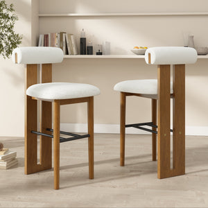 Renee Indoor Wooden Upholstered Barstool