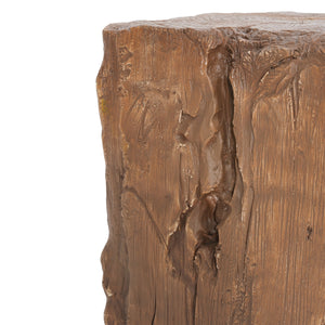 Amira Outdoor and Indoor Stump Shape MGO Side Table Brown Finish