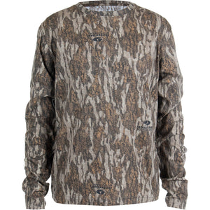 Habit Youth Bear Cave Long Sleeve Camo Tee YL-Mossy Oak New Bottomland