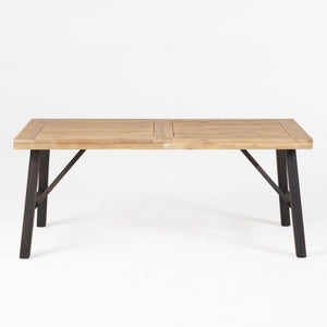 Outdoor Dining Set with 2 Benches and 1 Dining Table - Light Brown