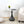 Accent Metal Coffee Table, Pedestal Table for Living Room, Hand-Hammered Texture, White+Black