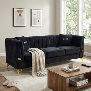Mosharong-55 Velvet 3-Seater Sofa