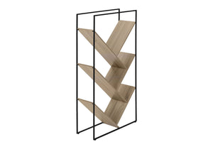 3-Tier Contemporary Bookshelf with Reclaimed Wood Finish