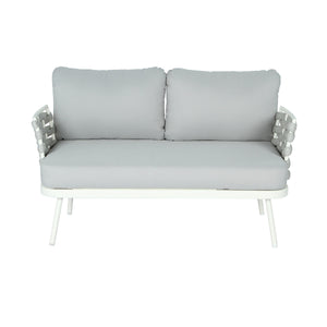 Mariano Steel 4-Pieces Conversation Set, Off White & Grey