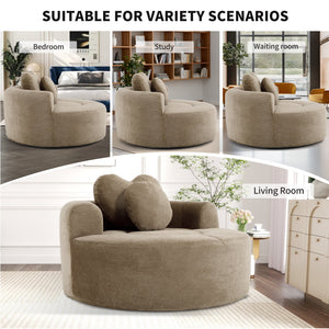 Round Sofa Bed with Memory Foam Sectional Couch for Living Room