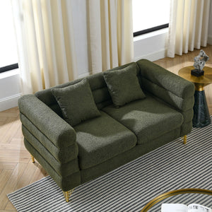 Oversized 2 Seater Sectional Sofa With Deep Seating And 2 Pillows