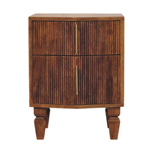 Solid Wood Louvre Bedside Unit