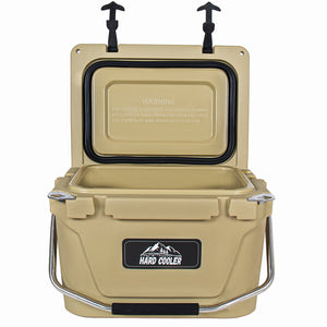 20 Quart Khaki Cooler, Ultra-Tough Hard Shell Ice Chest