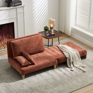 Mid Century Modern Foldable Sofa Bed, 3 In 1 Convertible Sleeper With 3 Pillows