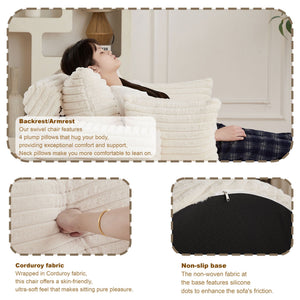 Modern Single Sofa With Backrest Pillow For Living Room