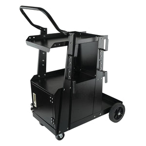 Welding Cart, 2-Tier Heavy Duty Welder Cart with Lockable Cabinet