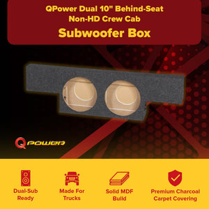 QPower Dual 10" Sub Box for Chevy Silverado 1500, GMC Sierra 1500 HD 04-06