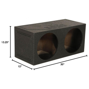 Q Power QBomb QBOMB12S Dual 12" Sealed Port Subwoofer Sub Box w/ Bedliner Spray