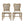 Classic Retro Dining Chair (Set of 2) with Rattan Backrest - Dark Brown / Beige