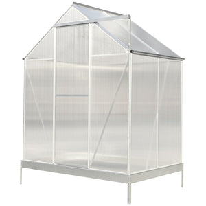 Polycarbonate house, Heavy Duty Outdoor Aluminum Walk-In House Kit With Rain Gutter, Vent And Door For Backyard Garden