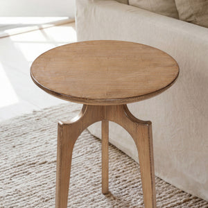 Carmel - Round Side Table - Antique Brown