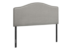 Full Size Upholstered Bed Headboard - Gray Transitional Style