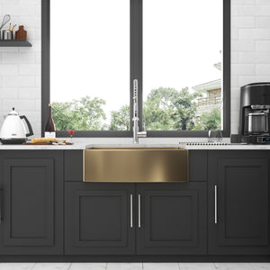 Farmhouse Kitchen Sink, Stainless Steel, Apron Front