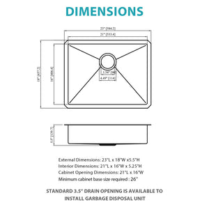 Undermount Sink Low Depth Single Bowl