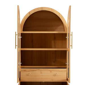 K&K 71' Tall Arched Kitchen Pantry Cabinet with Adjustable Shelves