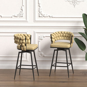 Bar Stool 360 Swivel With Back Footrest