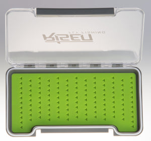 Waterproof fly boxes with green silicone insert