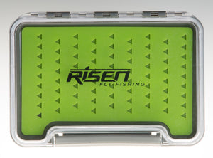 Waterproof fly boxes with green silicone insert